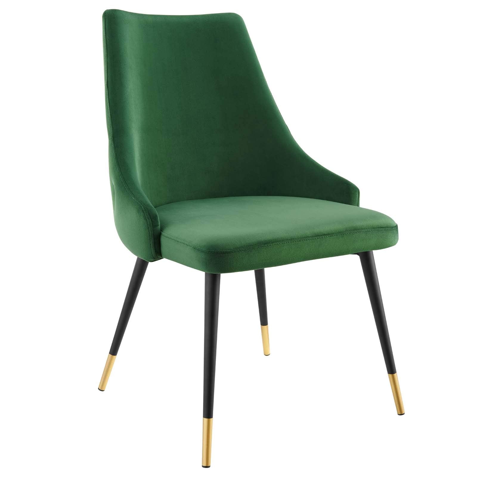 Modway Adorn Tufted Performance Velvet Accent, Dining Side Chair - Set Of 2, Emerald