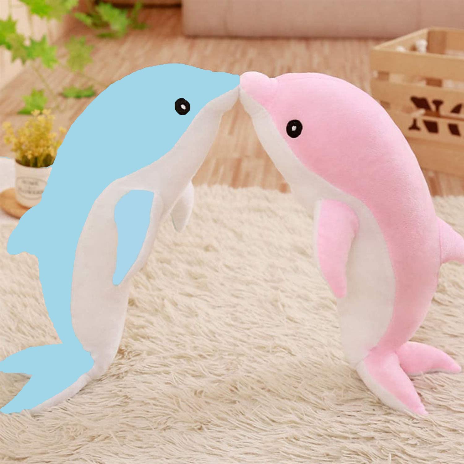 Dolphin Stuffed Animals Plush Pillow Super Soft Sea Animal Plush Toys Dolls For Boys Girls Sleeping Cushion Gift (70Cm/27.55In,