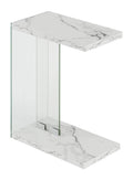 Convenience Concepts SoHo C End Table, White Faux Marble