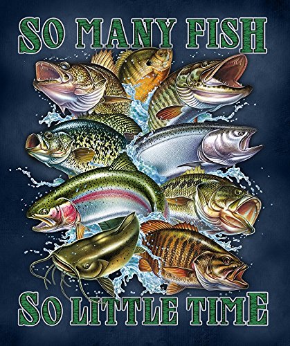 Nu Trendz Signature Designs Licensed Super Soft Throw Blanket With Sherpa Lining 50'X60' (So Many Fish)