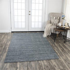 Rizzy Home Alora Decor Demure 5' X 8' Solid Denim/Blue Hand-Loomed Area Rug