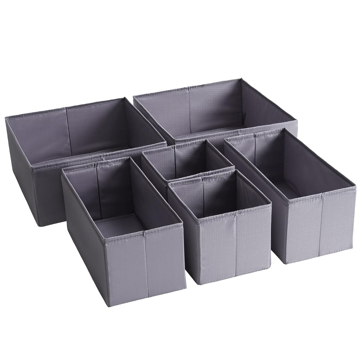 TYEERS Drawer Organizers, Durable Fabric, Washable, with Base Support Boards, Small Storage Boxes for Bathroom, Closet, Dresser,