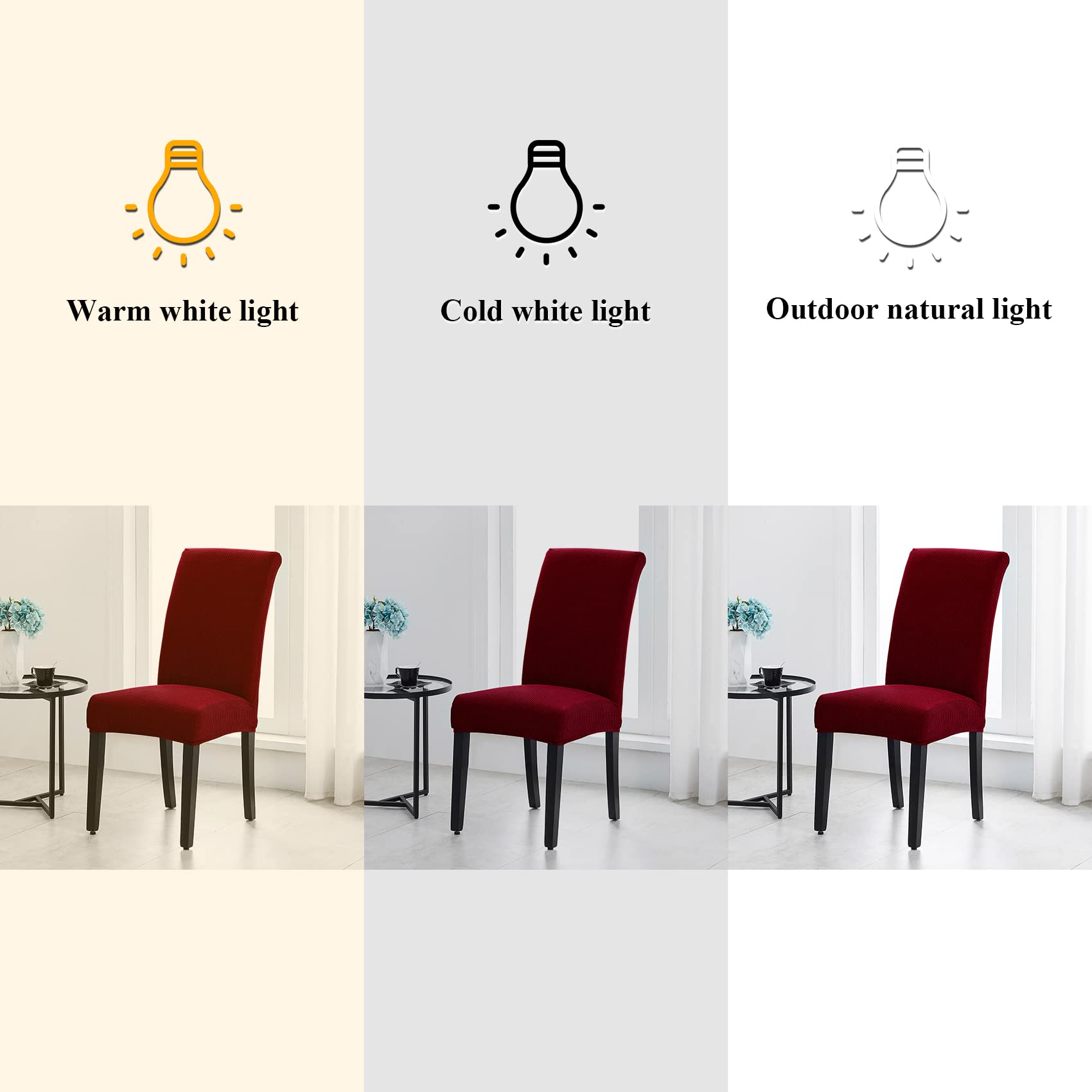 Joccun Chair Covers For Dining Room Set Of 4,Water Repellent Dining Chair Slipcovers Stretch Dining Room Chair Covers Seat Protector,Washable Parsons Chair Cover For Home,Banquet(Red Dahlia,4 Pack)