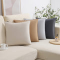 Wemeon Velvet Throw Pillow Covers Cushion Cases 24X24In Set Of 4,Solid Color Pillows Soft Decorative Square Couch Pillow Covers,