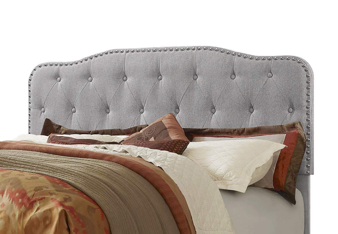 Best Quality Furniture Upholstered Panel Bed, Smoke Gray, Full