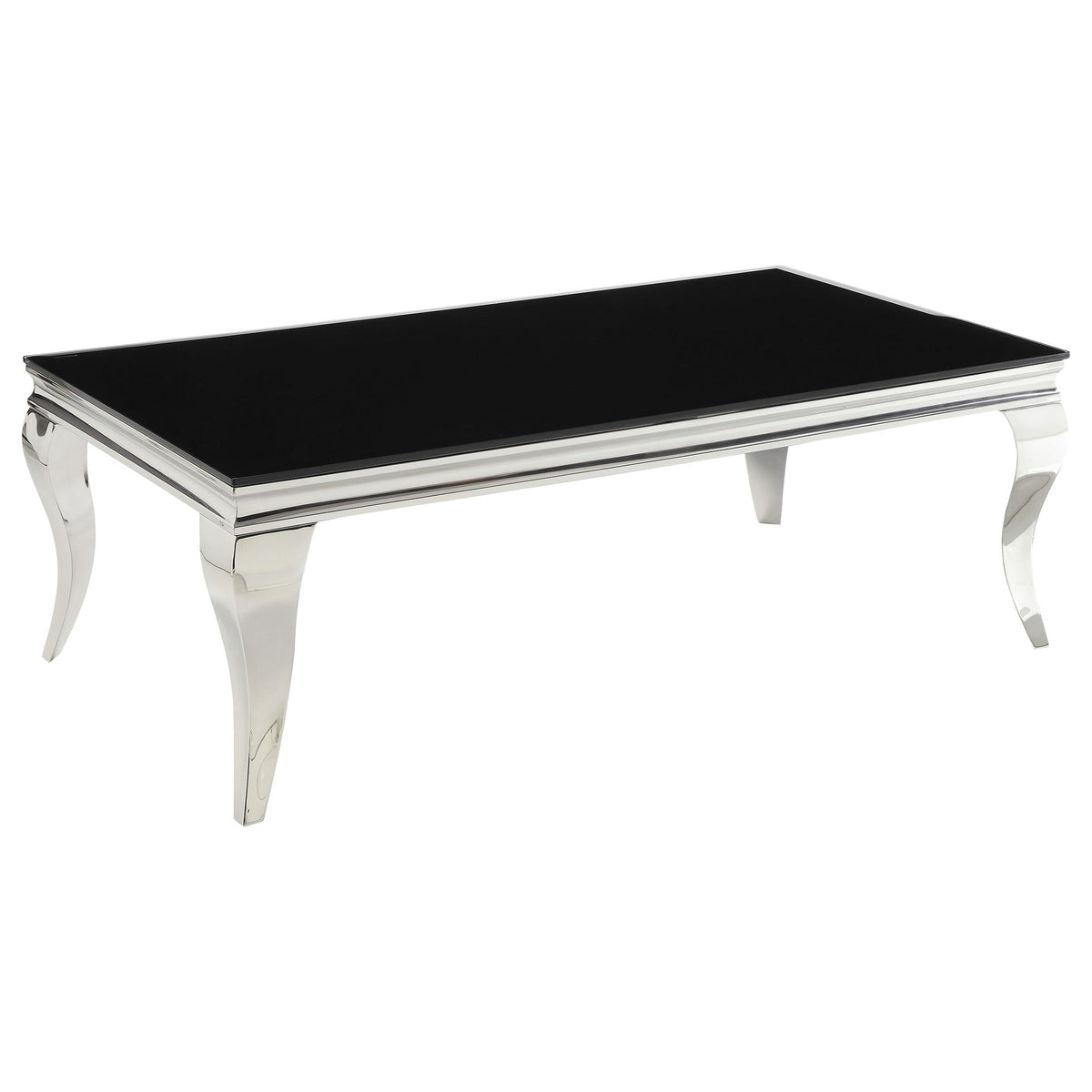 Coaster Home Furnishings Carone Rectangular Glass Top Coffee Table Black and Chrome