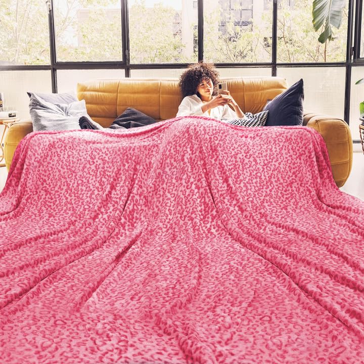Zhiku Warm Blanket Pink Soft Fleece Blanket Throw Blankets & Throws King Size