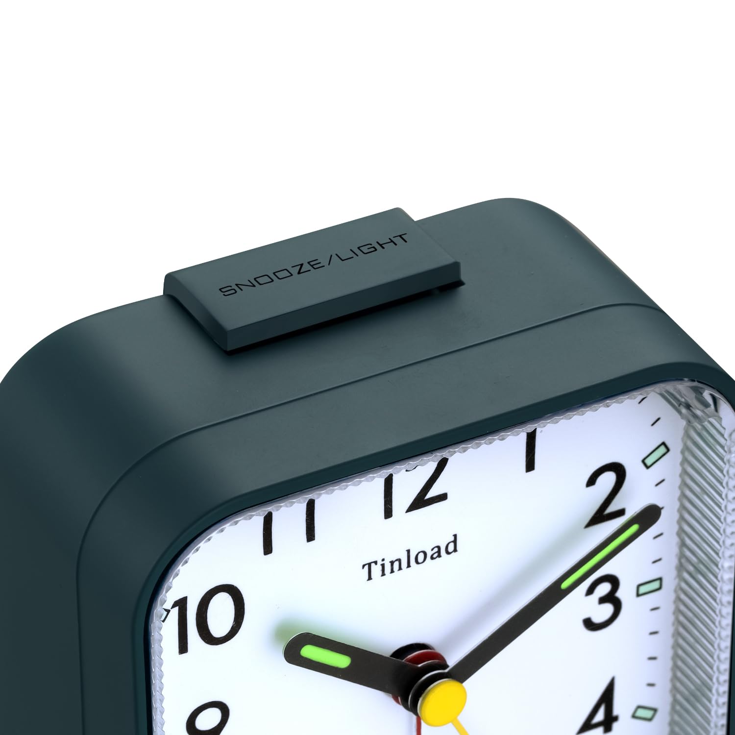 Tinload Small Battery Analog Alarm Clock Silent Non Ticking, Ascending Beep Sounds, Snooze,Light Functions