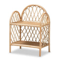 Baxton Studio Hammond Modern Bohemian Natural Brown Rattan 2Tier Display Shelf