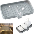 BLIXAR Silicone Soap Dish, Soap Holder with Drain, Sponge Holder for Kitchen Sink, Soap Dispenser Tray, Bathroom and Kitchen Sin