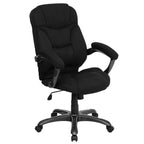 Flash Furniture Jessie High Back Black Microfiber Contemporary Executive Swivel Ergonomic Office Chair With Arms