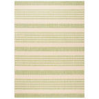 SAFAVIEH Courtyard Collection Area Rug - 9' x 12', Beige & Sweet Pea, Stripe Design, Non-Shedding & Easy Care, Indoor/Outdoor & 