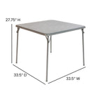 Flash Furniture Madelyn 33.5" Square Folding Multipurpose Card Table with Padded Vinyl Top, Portable Folding Game Table for 4 Players, Gray