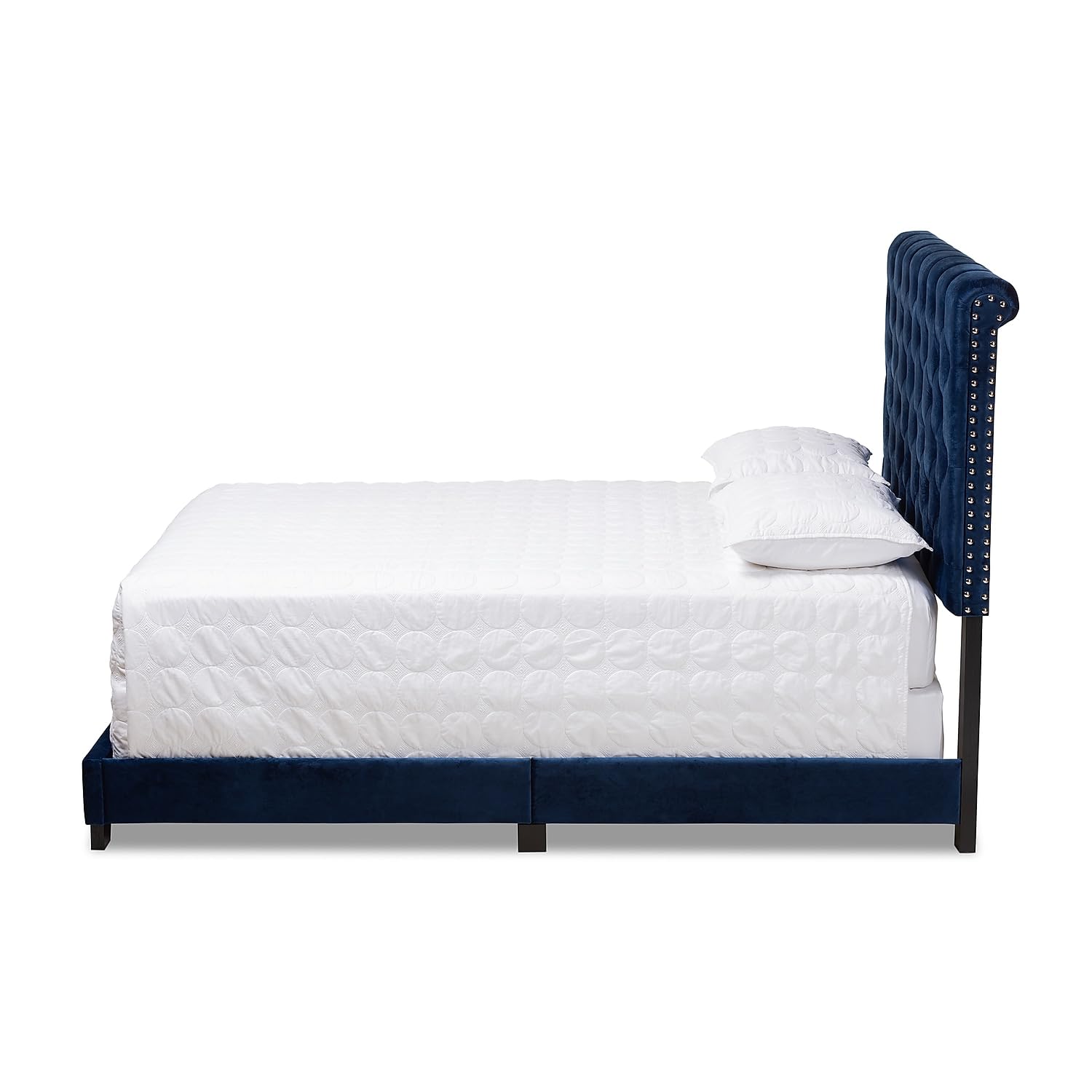 Baxton Studio Candace Bed, King, Navy Blue (149-8949-HiT)