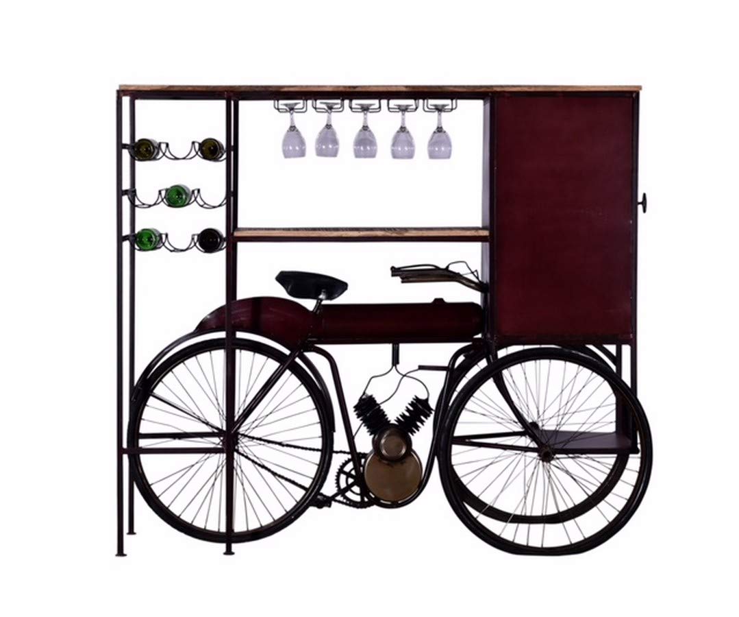 HomeRoots 17' X 58.5' X 67.5' Maroon Tricycle Delivery Bar