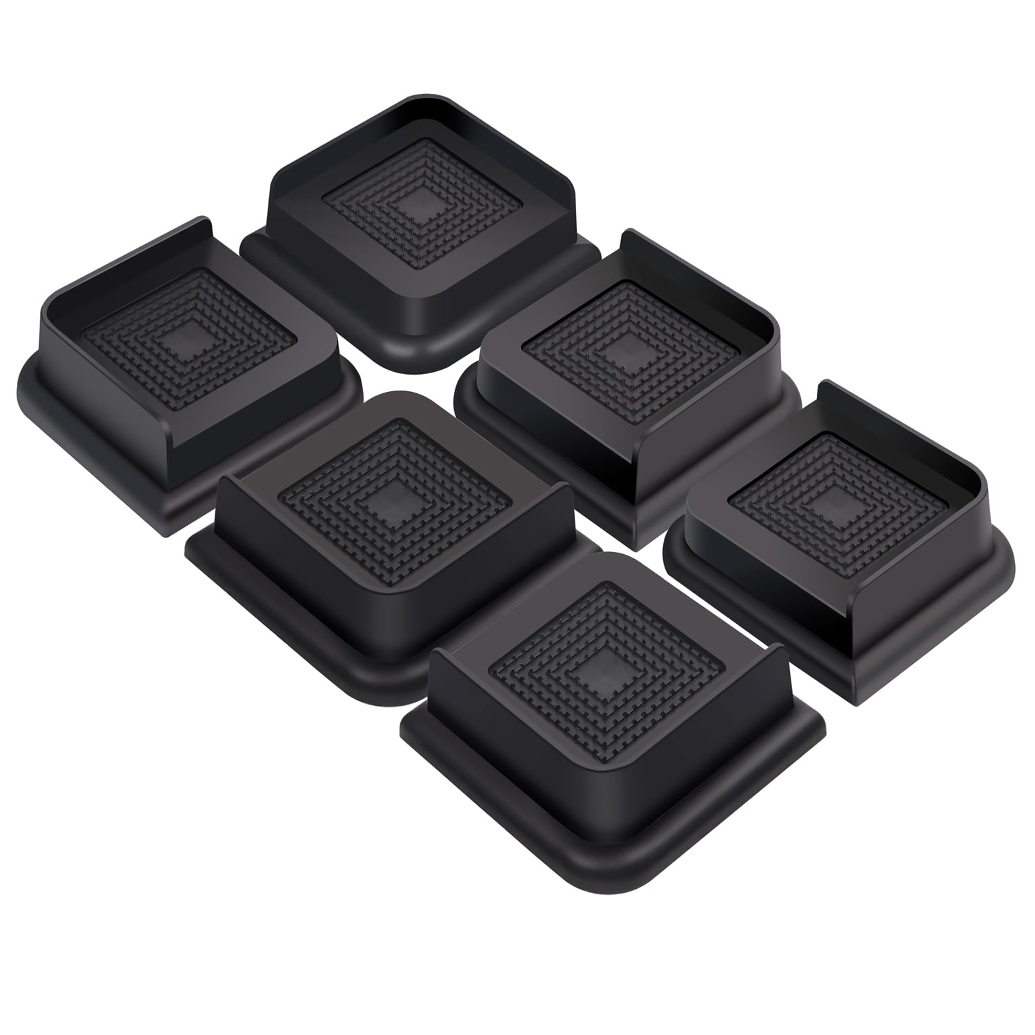 Sunifier Bed Risers 1 Inch Heavy Duty 6 Pack, L Shape Furniture Risers 1 Inch Support 5000Lbs, Oversized Bed Lifts Risers For Do