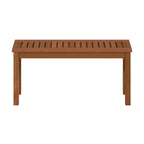 Furinno Tioman Hardwood Outdoor Backless Country Stool Bench in Teak Oil, Natural