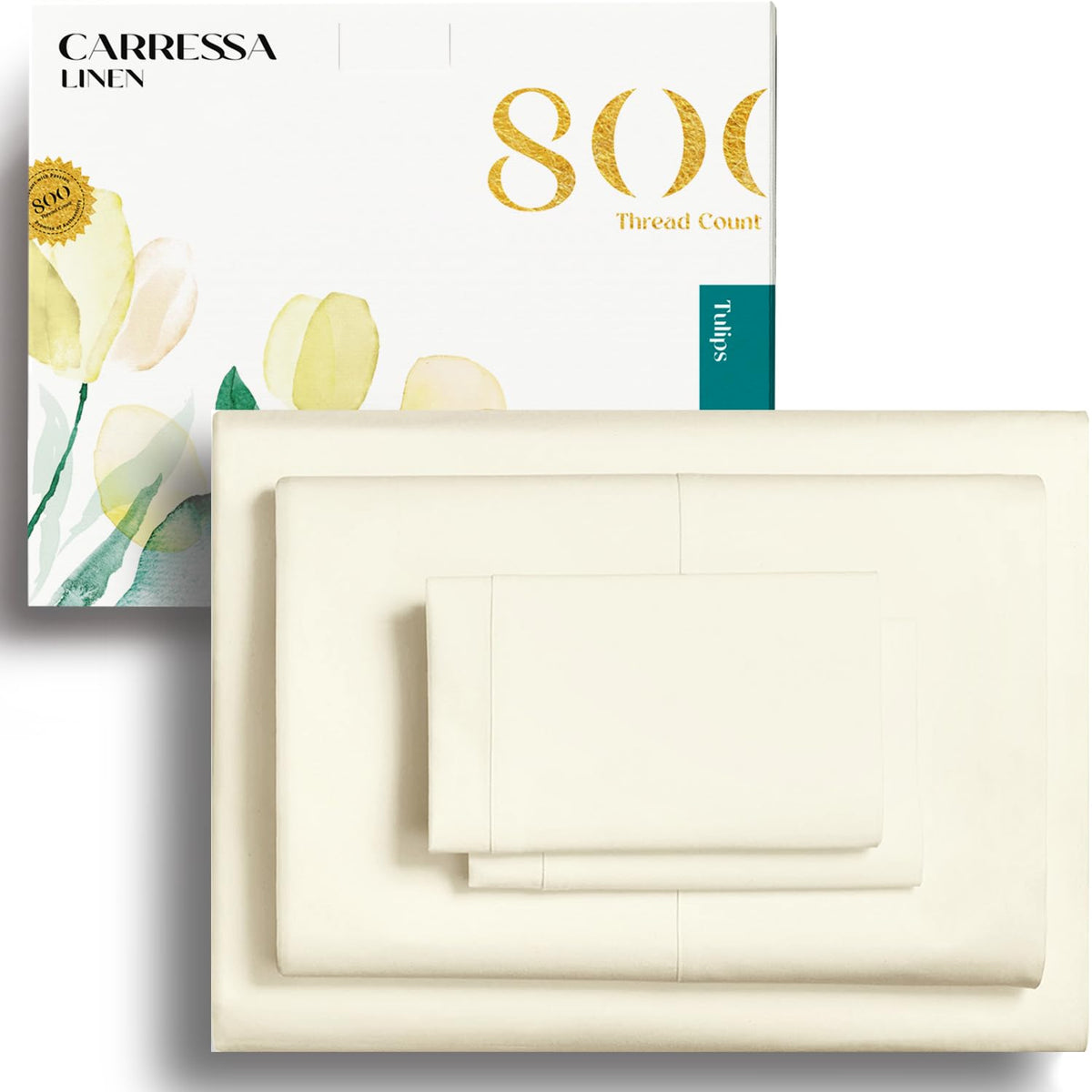 Carressa Linen 800 Thread Count Long Staple Soft Egyptian Cotton Sheet Set, 4 Piece Set, King Sheets, Upto 17 In Deep Pocket, Sm