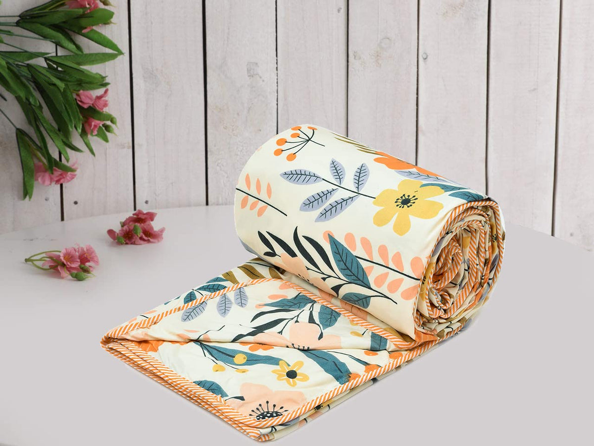 RRC 3 Layer Double Bed Dohar Blanket Brown 84x96 Inches Soft Microfiber Cotton Flannel Lightweight and Breathable Blanket 213x24