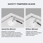 Amorho Bathroom Mirror, 40X36 Inch White Thick Metal Framed Wall Mirrors For Over Sink, Bedroom, Living Room, Entryway, Rectangl