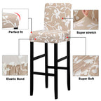 Lellen Jacquard Bar Chair Stool Cover - 4 Pack Stretch Chair Slipcover Pattern For Short Swivel Dining Chair-Counter Height Side Chairs (125840)