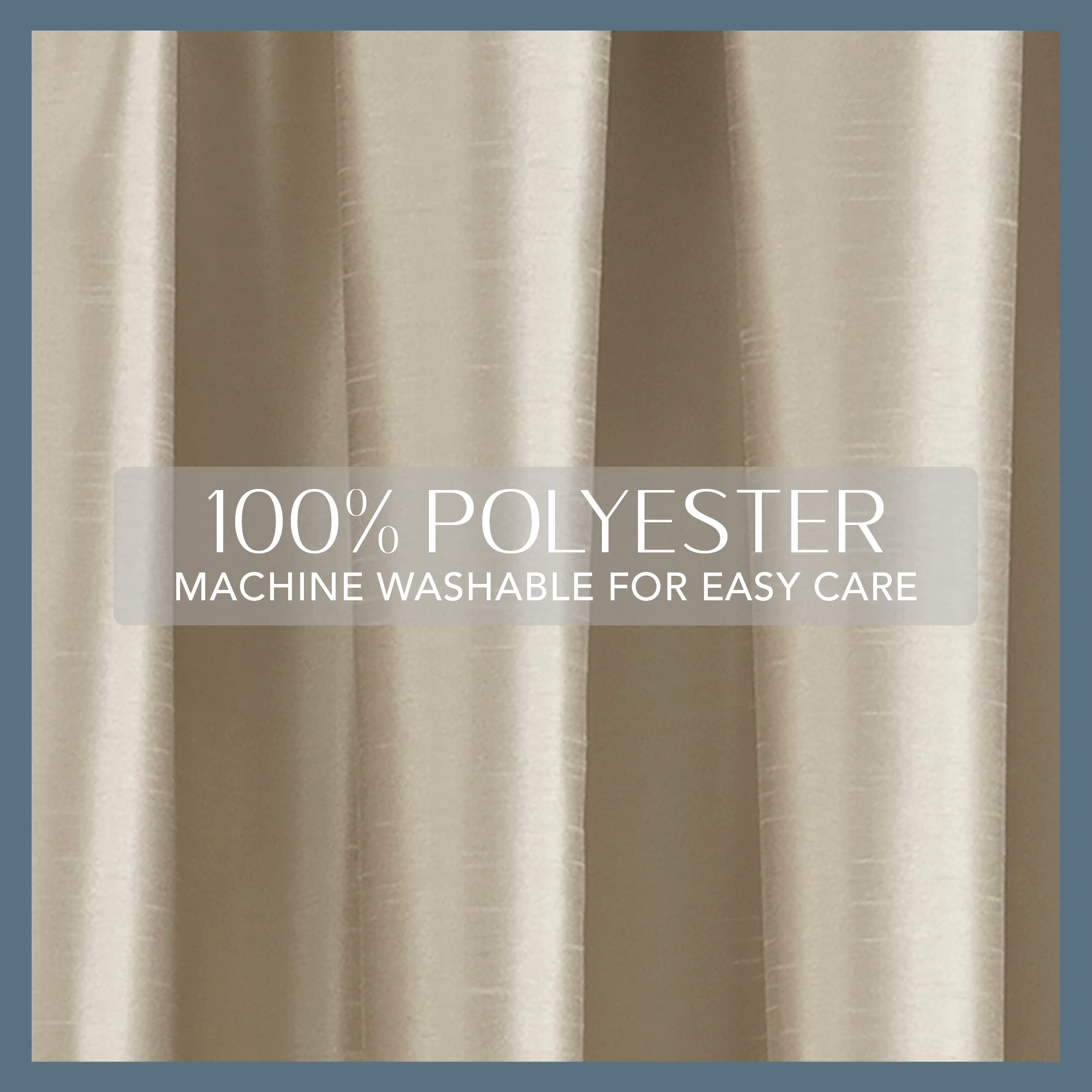 Elrene Home Fashions Colette Faux-Silk Blackout Window Curtain, 52 In X 108 In (1 Panel), Ivory