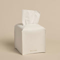 OLETHA Square Tissue Box Cover, Set of 2 - Aesthetic Tissues Cube Boxes Holder - Desk Decor for Room, Home & Office - White