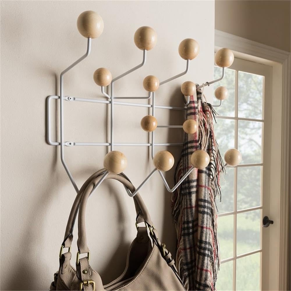 Baxton Studio Penny Mid-Century Modern Light Brown Coat Hanger