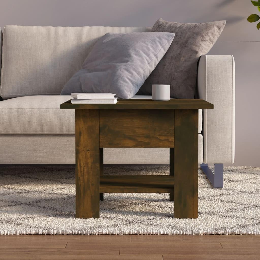 Coffee Table Smoked Oak 21.7"X21.7"X16.5" Engineered Wood