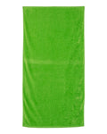 Q-Tees Velour Beach Towel One Size Lime