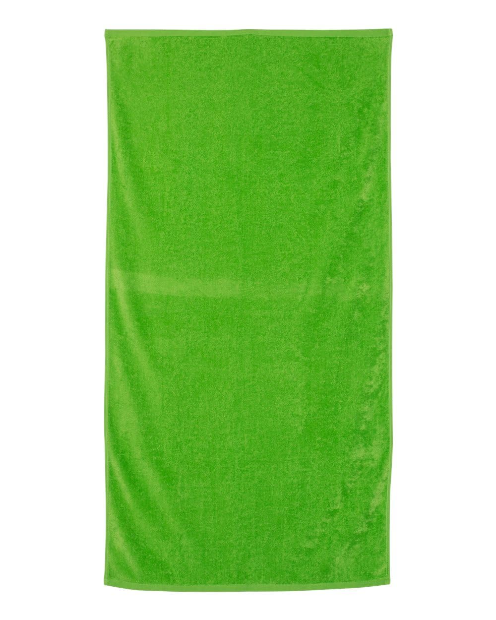 Q-Tees Velour Beach Towel One Size Lime