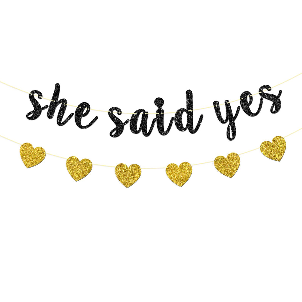 Dill-Dall She Said Yes Banner, Just Engaged, Happy Engagement Party Hanging Decor, Glittery Bachelorette Bride to Be Party Decor