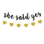 Dill-Dall She Said Yes Banner, Just Engaged, Happy Engagement Party Hanging Decor, Glittery Bachelorette Bride to Be Party Decor