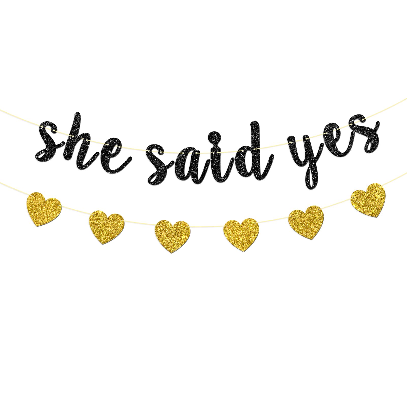Dill-Dall She Said Yes Banner, Just Engaged, Happy Engagement Party Hanging Decor, Glittery Bachelorette Bride to Be Party Decor