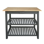 Casual Home Kitchen Island With Solid American Hardwood Top, Slate Gray, 40&Quot; W (373-932)