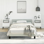 vidaXL Velvet Bed Frame Platform Bed, Scandinavian Style/Slats Support/No Box Spring Needed/Without Mattress/Easy Assembly, Light Grey Twin XL Bed
