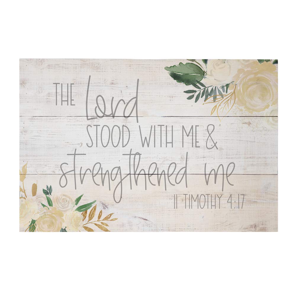 Simply Said, INC Rustic Pallets 16' x 10.75' Wood Sign - The Lord Stood with Me & Strengthened Me