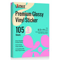 Uinkit 105 Sheets Premium Printable Vinyl Sticker Paper For Inkjet Printer Cricut,Included 100Sheets Glossy And 5Sheets Transpar