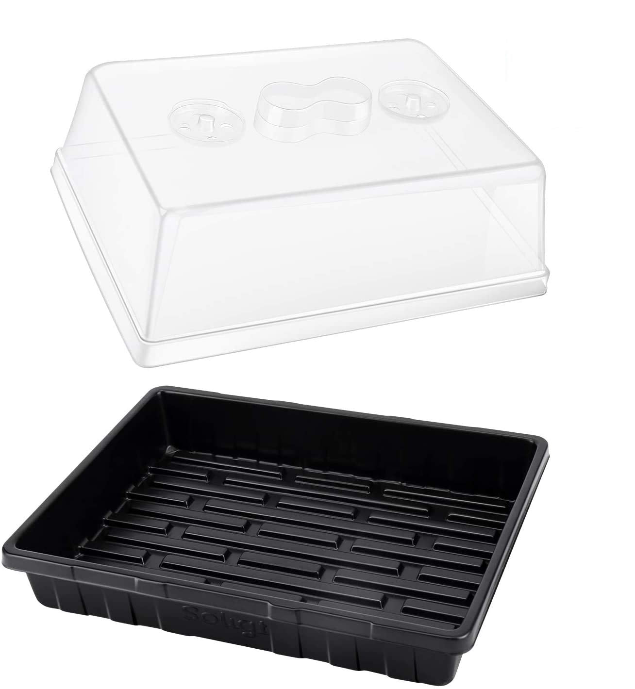 [Thick Plastic] 3-Set Strong Seed Starter Trays With 5' Humidity Domes For Seed Starting, Germination, Seedling Propagation & P