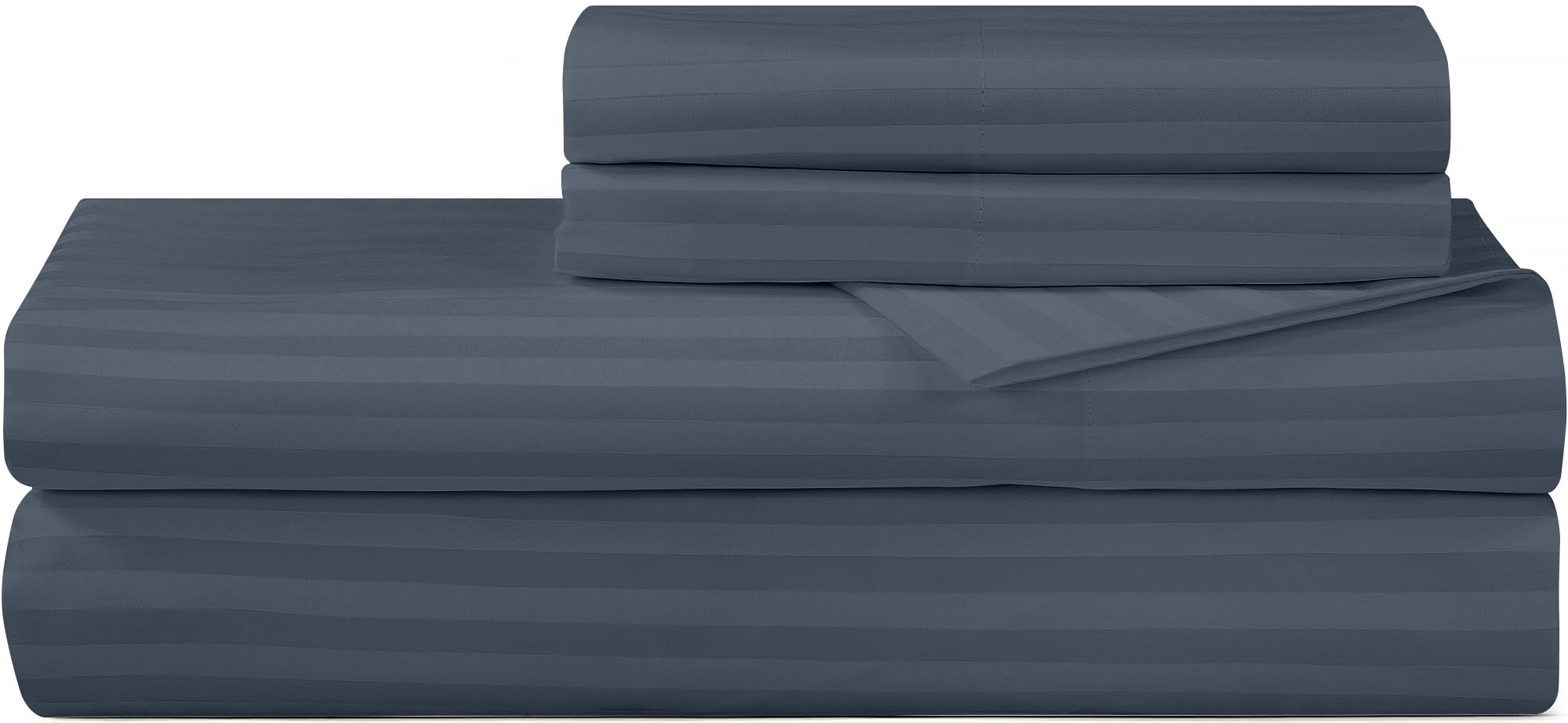 Royale Linens 300 Thread Count 100% Long Staple Combed Cotton Printed Sheet Set - 4 Piece Full Bed Sheet - 1 Fitted Sheet, 1 Fla