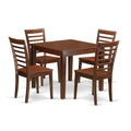 East West Furniture OXML5-MAH-W 5 Piece Dining Set for 4 Includes a Square Kitchen Table and 4 Dinette Chairs, 36x36 Inch