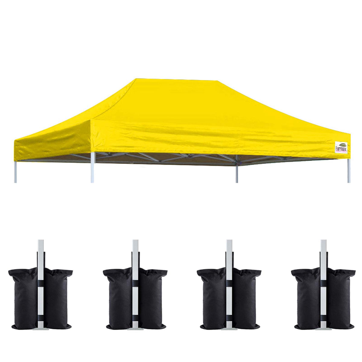 Eurmax Usa Pop Up Canopy Top Gazebo Tent Cover Replacement Top Only,Bonus 4Pc Pack Canopy Weight Bag (10X15, Yellow)
