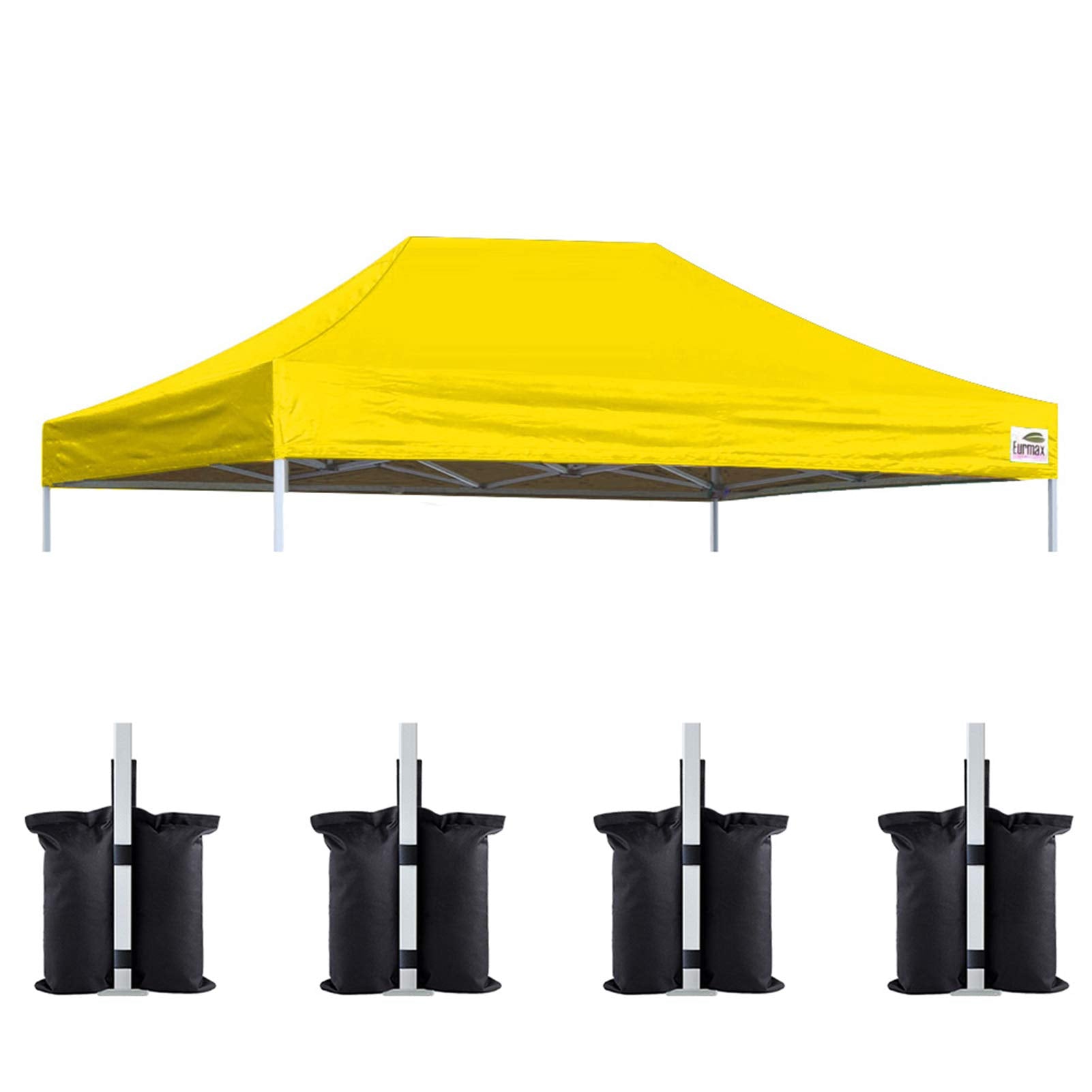 Eurmax Usa Pop Up Canopy Top Gazebo Tent Cover Replacement Top Only,Bonus 4Pc Pack Canopy Weight Bag (10X15, Yellow)