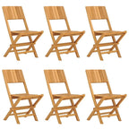 vidaXL Folding Patio Chairs Set of 6, Solid Wood Teak, Perfect for Garden and Outdoor Spaces, Scandinavian Style, Water-Resistant, Brown