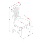 East West Furniture DOC-BCH-W Dover Dining Chairs - Slat Back Wood Seat Kitchen Chairs, Set of 2, Black & Cherry