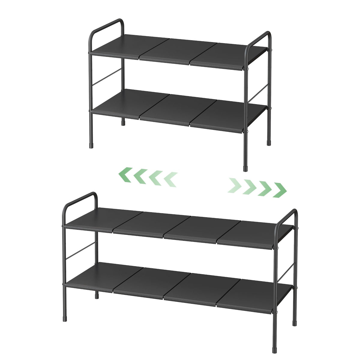 Prevent Soil Detachment Easy To Clean Expandable Shoe Rack, 2 Tier Adjustable Metal Small Shoe Rack For Closet Door Entrance,Sho