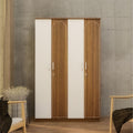 Neuspace Tetra Engineered Wood 4Door Wardrobe (Leon Teak Arch, 4 Door)