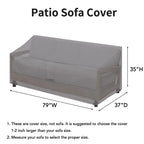 Easy-Going Waterproof Patio Sofa Cover Uv Resistant 3 Seater Outdoor Sofa Cover Weatherproof Lawn Patio Furniture Cover With Tape Sealed Seam (79Wx37Dx35H Inch, Grey)