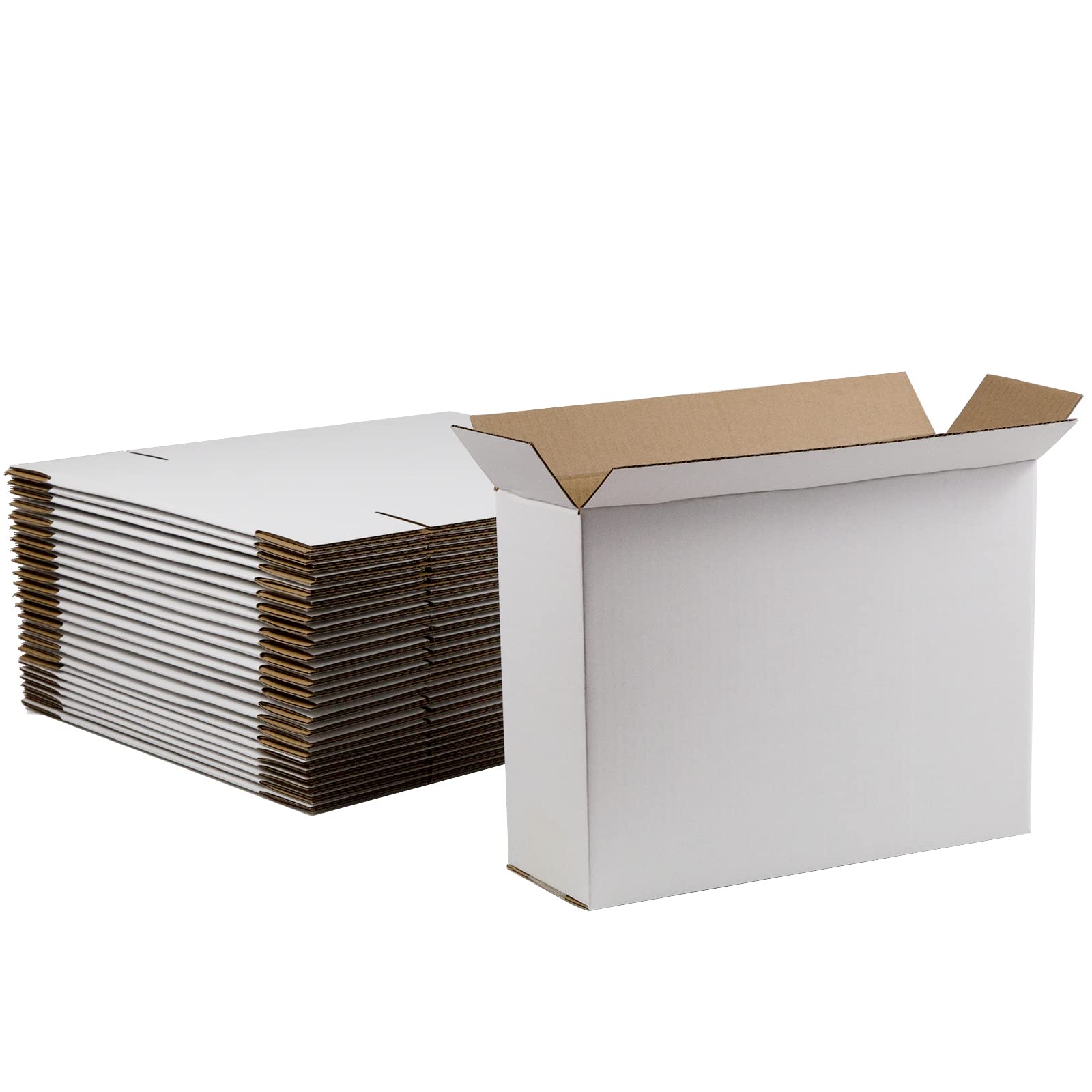 Sodissa 12X9X4 Inches Shipping Boxes, White Corrugated Cardboard Boxes For Small Bussiness, 25 Pack