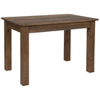 Flash Furniture Hercules 46" X 30" Rectangular Antique Rustic Solid Pine Farm Dining Table
